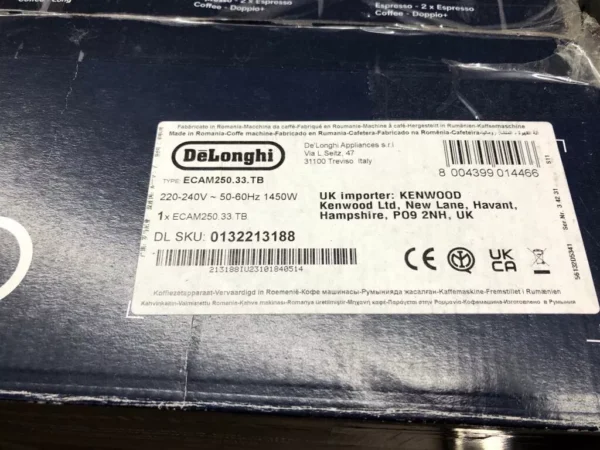 De'Longhi Magnifica S Smart ECAM 250.33.TB Bean to Cup Coffee Machine - Image 2